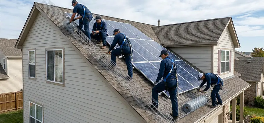 Pigeon Wire for Solar Panels in Caldwell
